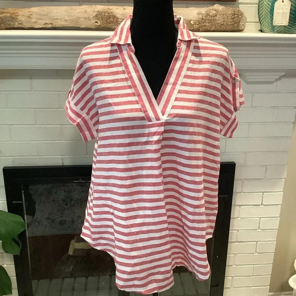 #300 NWT Super Soft Liz Claiborne Linen Top Size Small. Oversized - Picture 2 of 8